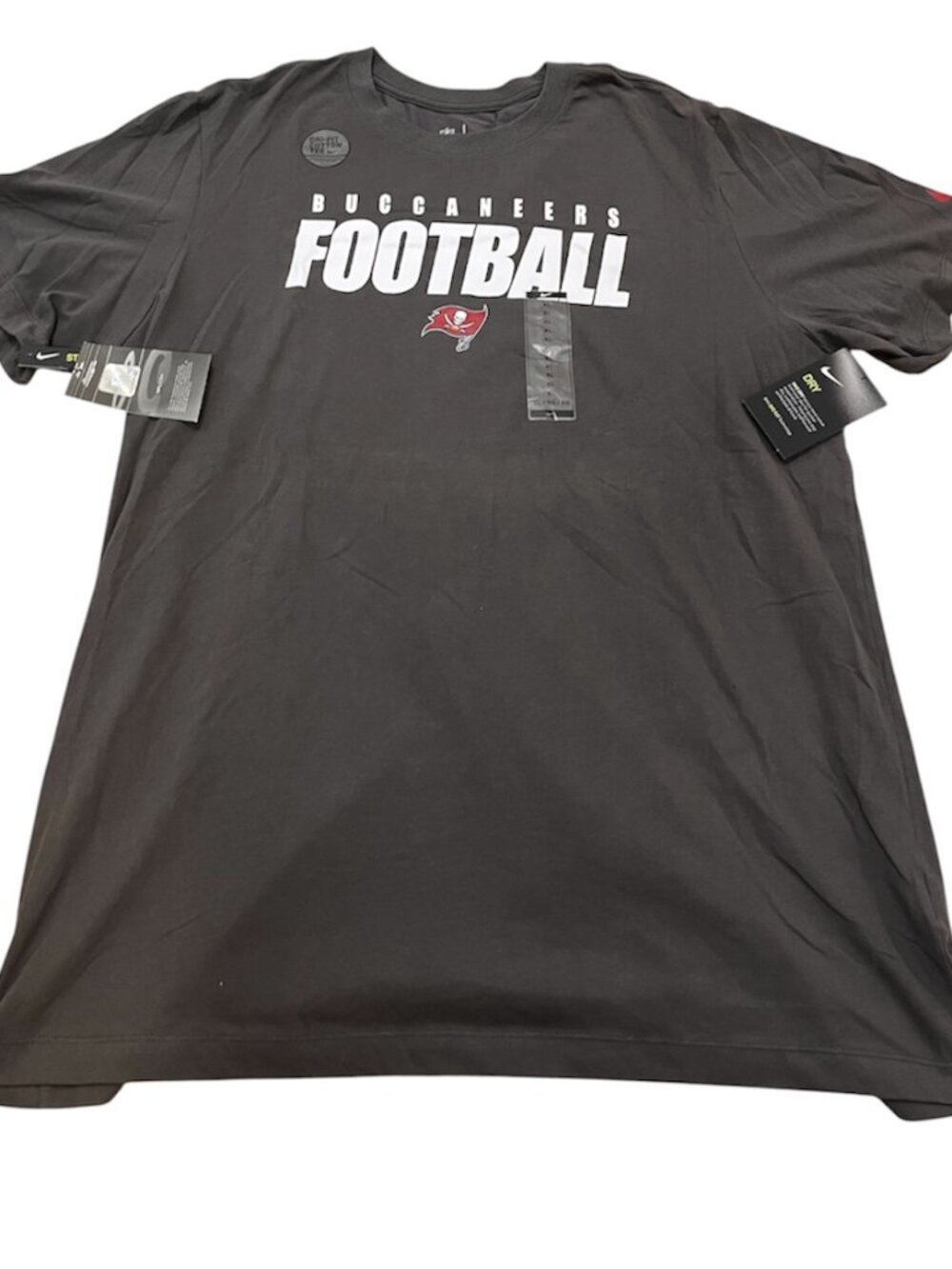 NWT Tampa Bay Buccaneer's Gray Football Dri Fit T-shirt